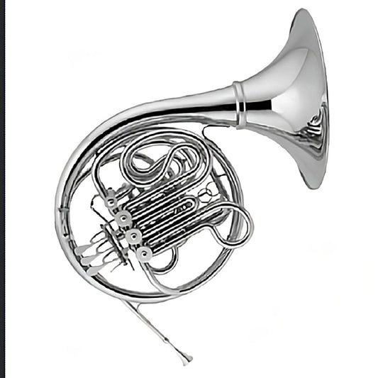Eldon by Antigua EFH332 F/Bb Double French Horn Detachable Bell Nickel Plate Geyer Wrap with Case (EFH332)