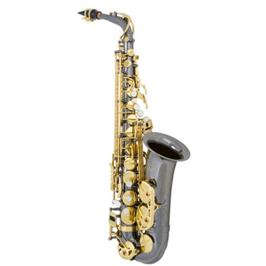 Antigua AS3100BQ Eb Alto Saxophone Black Nickel Clear Lacquer Finish with Contour Case (AS3100)
