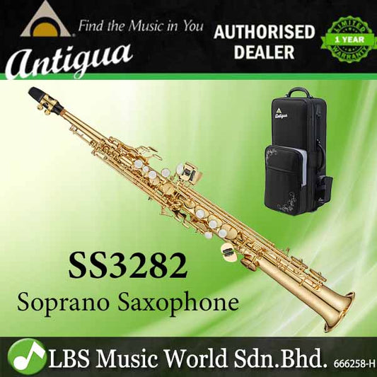 Antigua SS3282LQ Professional Bb Soprano Saxophone Clear Lacquer Finished with Case (SS3282)