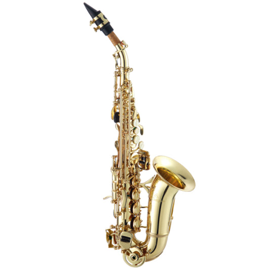Antigua SS3159LQ Bb Curved Soprano Saxophone Clear Lacquer Finished with Case (SS3159)