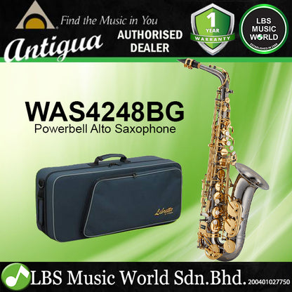 Antigua WAS4248BG Powerbell Alto Saxophone Black Nickel with Soft Bag (AS4248 BG)