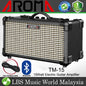 Aroma TM-15 15 Watt Mini Amp Electric Guitar Amplifier Speaker With Bluetooth and Rechargeable Battery - Black (TM15)