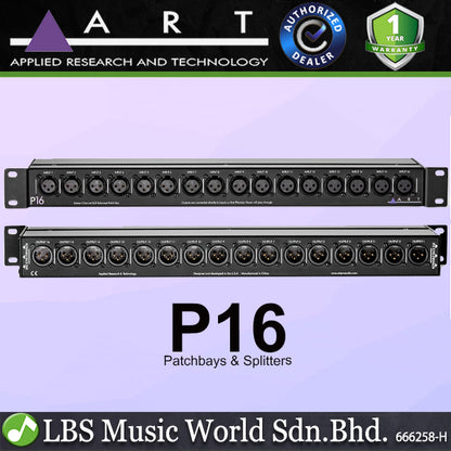 ART Pro Audio P16 16 Channel XLR Balanced Patchbay and Splitter