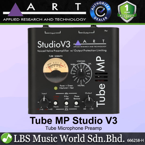 ART Pro Audio Tube MP Studio V3 Single Channel Tube Mic Microphone Instrument Preamp