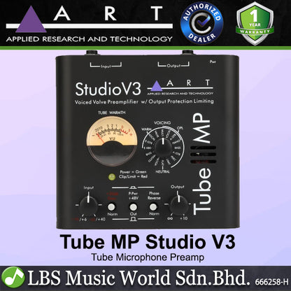 ART Pro Audio Tube MP Studio V3 Single Channel Tube Mic Microphone Instrument Preamp
