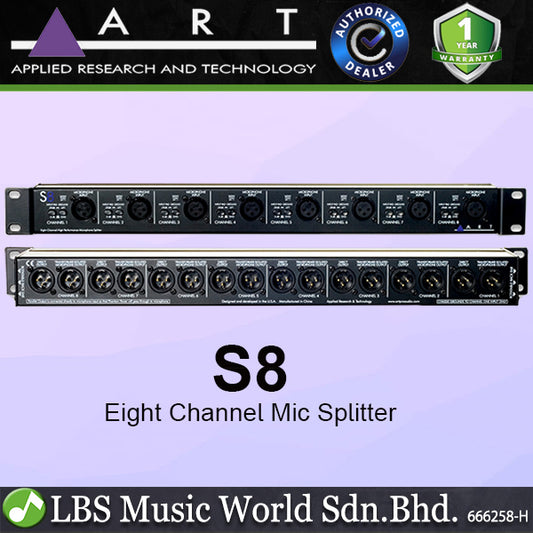 ART Pro Audio S8 8 Channel 2 Way Microphone Mic Splitter