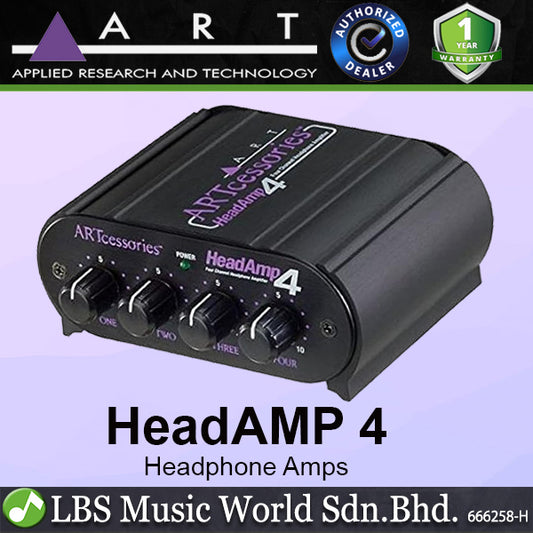 ART Pro Audio HeadAMP 4 8 Output Stereo Headphone Amplifier with 1/4'' and 1/8'' Inputs (Head Amp)