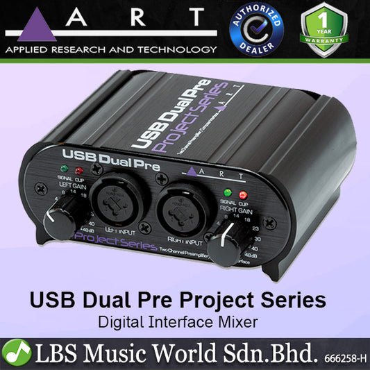 ART Pro Audio USB Dual Pre Project Series 2 Channel USB Preamp Audio Interface