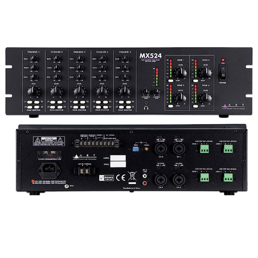 ART Pro Audio MX524 5 Channel Four Zone Mic Line Mixer