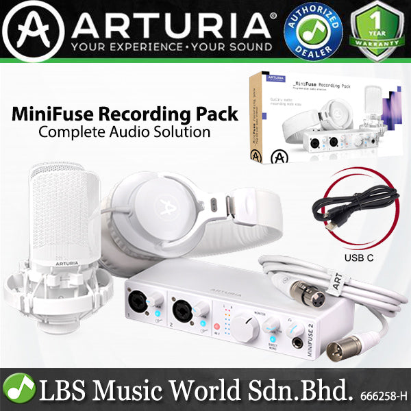 Arturia Minifuse Audio Recording Pack Complete with Minifuse 2 Interface, Headphone and Microphone