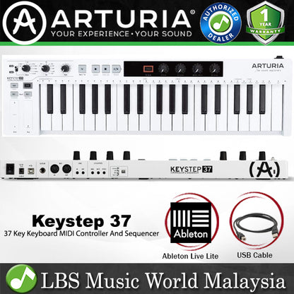 Arturia Keystep 37 Keys Midi Controller And Sequencer Keyboard - White (Key Step)