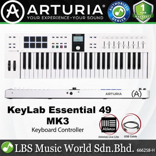 Arturia Keylab Essential 49 Keys Controller Keyboard Mk3 - White (Key Lab)
