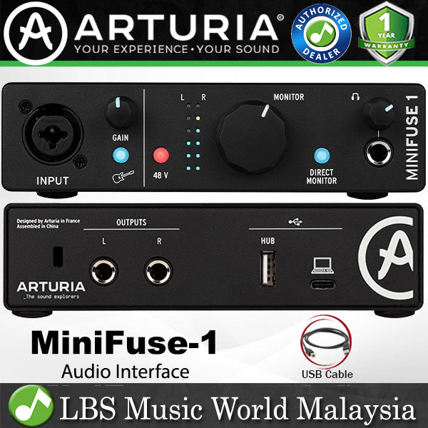 Arturia MiniFuse 1 USB C Portable Audio Interface Compatible with PC and Mac (Mini Fuse)