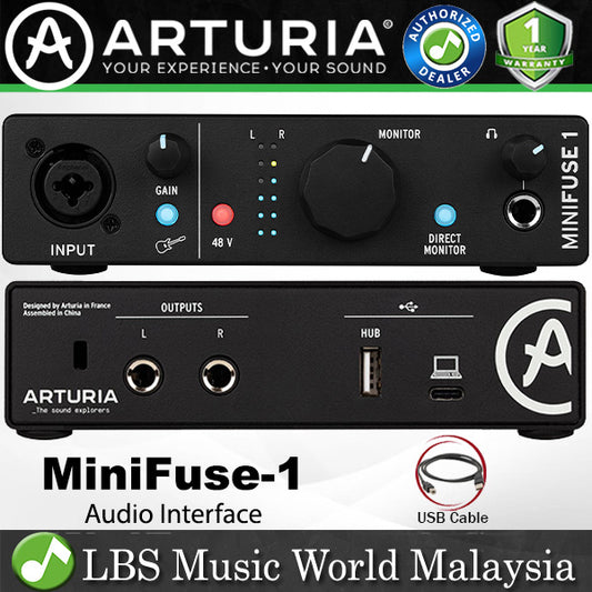 Arturia MiniFuse 1 USB C Portable Audio Interface Compatible with PC and Mac (Mini Fuse)
