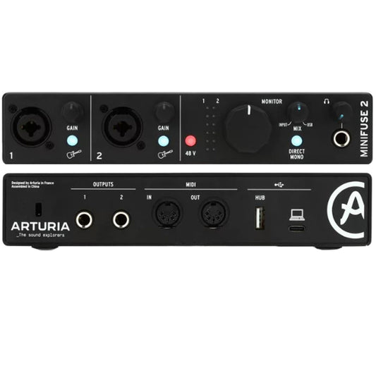Arturia MiniFuse 2 USB-C Flexible Dual Audio Interface with 2 Preamps and 5 Pin MIDI I/O (Minifuse2)