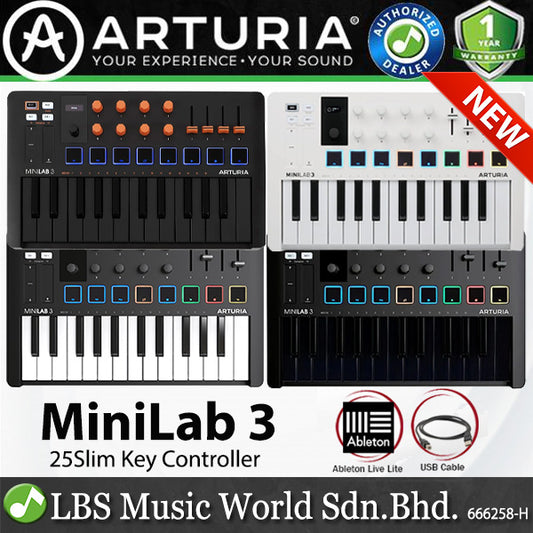 Arturia MiniLab 3 25 Slim Key USB Mini Keyboard Controller (Mini Lab3)