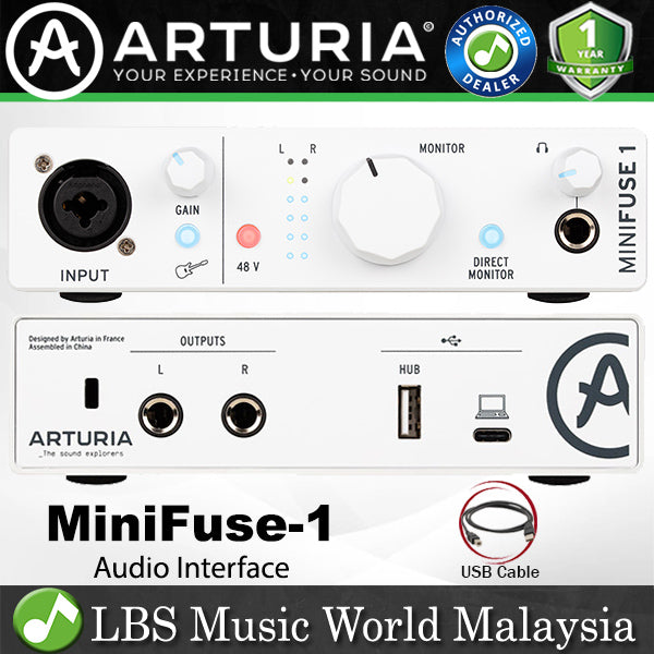 Arturia MiniFuse 1 USB C Portable Audio Interface Compatible with PC and Mac (Mini Fuse)