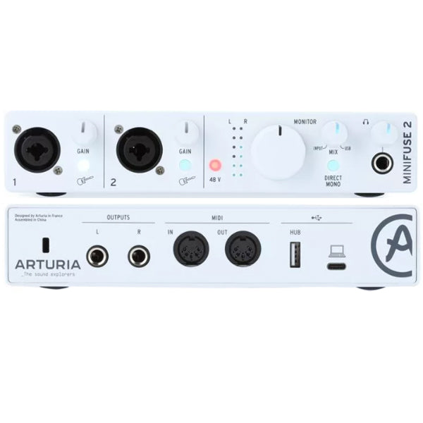 Arturia MiniFuse 2 USB-C Flexible Dual Audio Interface with 2 Preamps and 5 Pin MIDI I/O (Minifuse2)