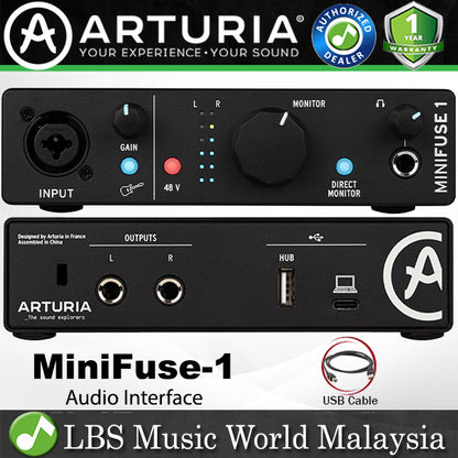 Arturia MiniFuse 1 USB C Portable Audio Interface Compatible with PC and Mac (Mini Fuse)