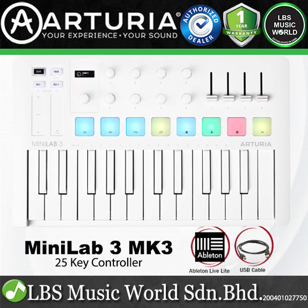 Arturia MiniLab 3 25 Slim Key USB Mini Keyboard Controller (Mini Lab3)