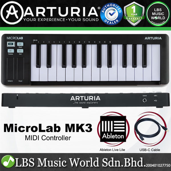 Arturia MicroLab MK3 25 Key Keyboard USB MIDI Controller Keyboard (Micro Lab)