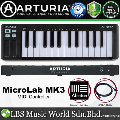 Arturia MicroLab MK3 25 Key Keyboard USB MIDI Controller Keyboard (Micro Lab)