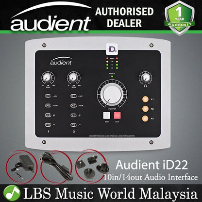 Audient iD22 10 in 14 out USB Audio Interface with Advanced Monitoring (iD 22 iD-22)