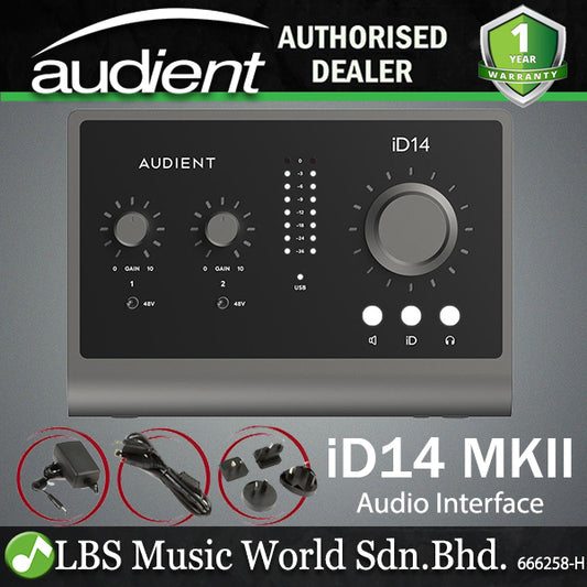 Audient iD14 MKII 10 in 6 out USB C Audio Interface with Microphone Preamp (iD 14 iD-14)