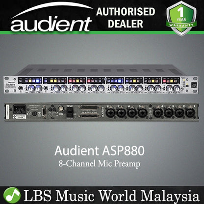 Audient ASP880 8 Channel Microphone Preamp Variable Impedance and HPF Mic Preamplifier (ASP 880)
