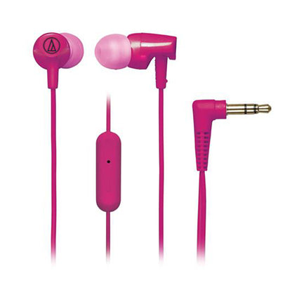 Audio Technica ATH-CLR100iS PK Pink Sonic Fuel In Ear Headphone Earphone (CLR100iS)