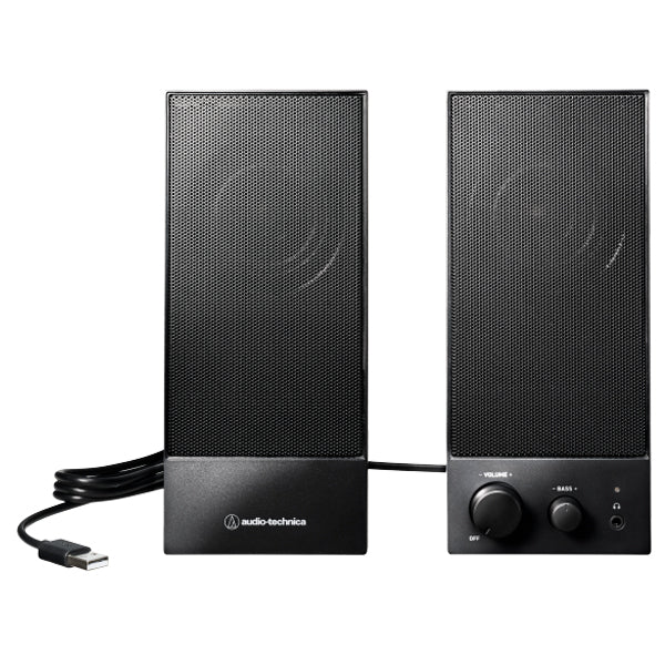 Audio Technica AT-SP105 6 Watt USB Active Speakers Built In Headphone Jack - Pair (ATSP105 AT SP105)