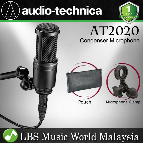 Audio Technica AT2020 Cardioid Condenser Medium Diaphragm Mic Microphone (AT 2020)