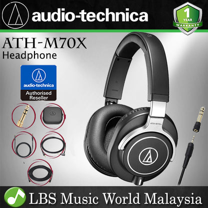 Audio Technica ATH-M70x Professional Closed Back Monitor Headphone Black (M70x)