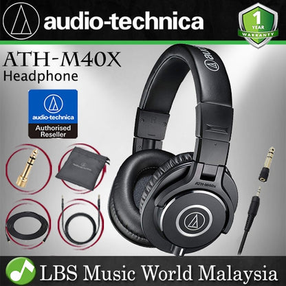 Audio Technica ATH-M40x Professional Studio Monitor Headphone Black (ATH M40X)