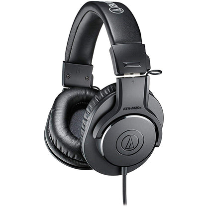 Audio Technica ATH-M20x Closed Back Dynamic Professional Studio Over Ear Monitor Headphone (ATH M20X)