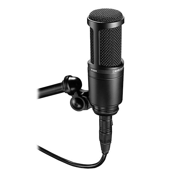 Audio Technica AT2020 Cardioid Medium Diaphragm Condenser Mic Microphone Full Bundle (AT 2020)