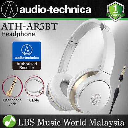 Audio Technica ATH-AR3BT White SonicFuel Wireless On Ear Headphone (AR3BT)