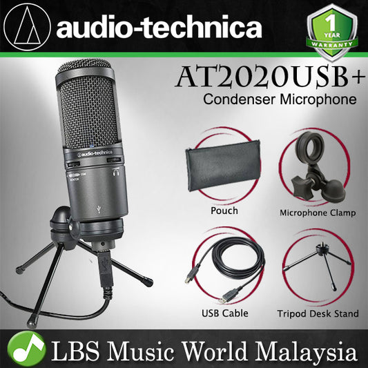 Audio Technica AT2020USB+ Cardioid Condenser Medium Diaphragm USB Mic Microphone (AT2020)