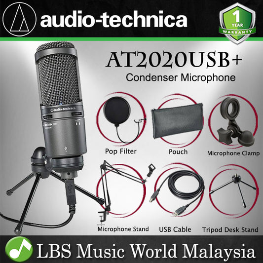 Audio Technica AT2020USB+ Cardioid Condenser USB Mic Microphone Complete (AT2020)
