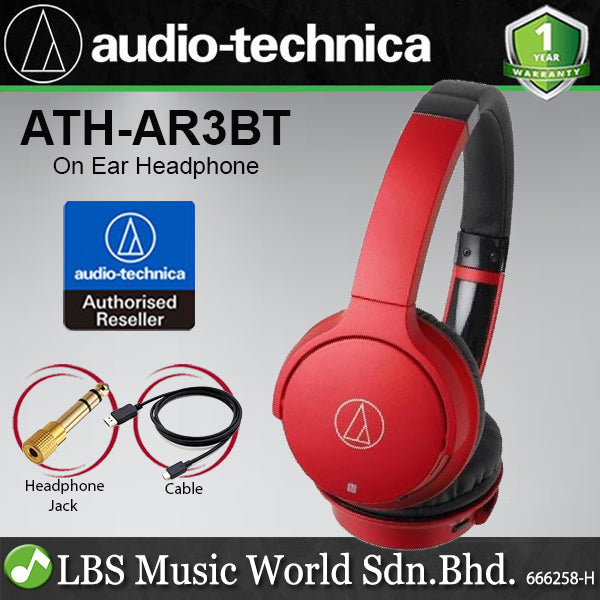 Audio Technica ATH-AR3BT Black SonicFuel Wireless On Ear Headphone with Mic & Control (AR3BT)