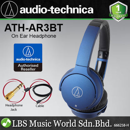 Audio Technica ATH-AR3BT Black SonicFuel Wireless On Ear Headphone with Mic & Control (AR3BT)