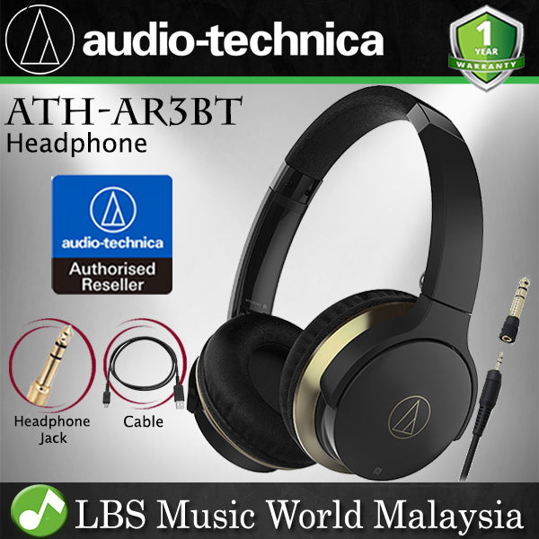 Audio Technica ATH-AR3BT Black SonicFuel Wireless On Ear Headphone with Mic & Control (AR3BT)