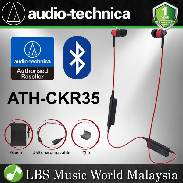 Audio Technica ATH-CKR35BT Bluetooth Wireless In Ear Headphone Earphone - Red (CKR35BT CKR35)