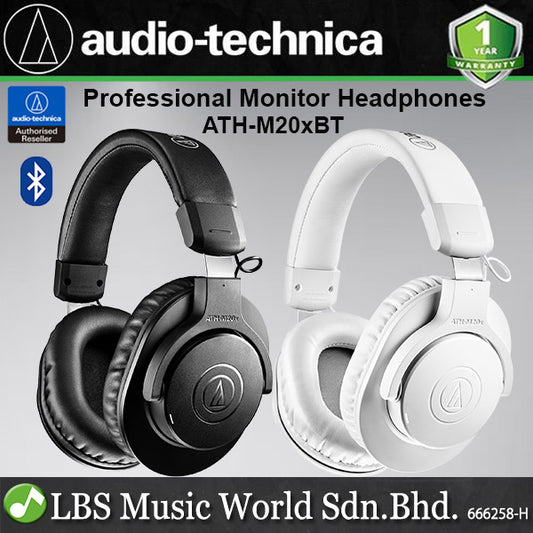 Audio Technica ATH-M20xBT Closed Back Dynamic Wireless Over Ear Monitor Headphones (M20xBT M20x BT)