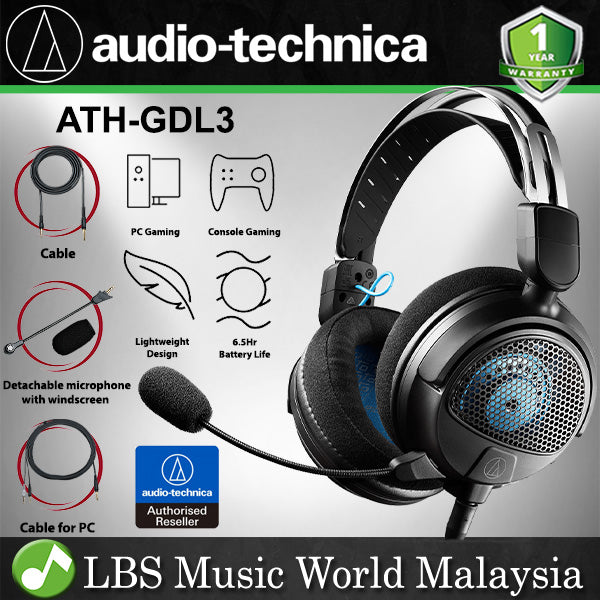 Audio Technica ATH-GDL3 Open Back Over Ear Gaming Headset Headphone with Microphone and Mic Windscreen (GDL3)