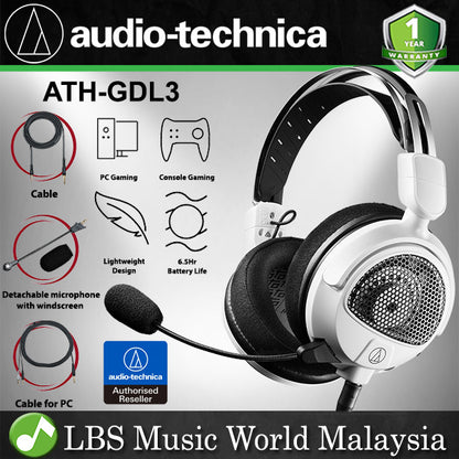 Audio Technica ATH-GDL3 Open Back Over Ear Gaming Headset Headphone with Microphone and Mic Windscreen (GDL3)