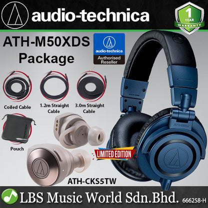 Audio Technica ATH-M50x Over Ear Monitor Headphone - Deep Sea (ATH-M50X M50X M50xBT M50BT2)