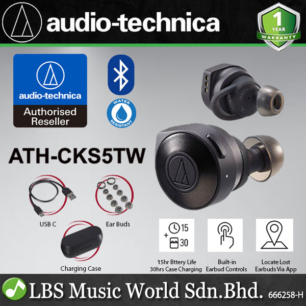 Audio Technica ATH-CKS5TW True Wireless Bluetooth In Ear Headphone Earphone (ATH CKS5TW)