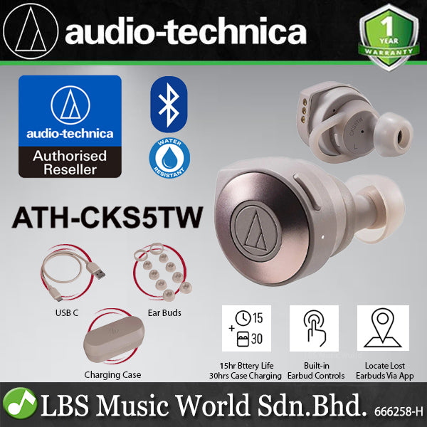 Audio Technica ATH-CKS5TW True Wireless Bluetooth In Ear Headphone Earphone (ATH CKS5TW)
