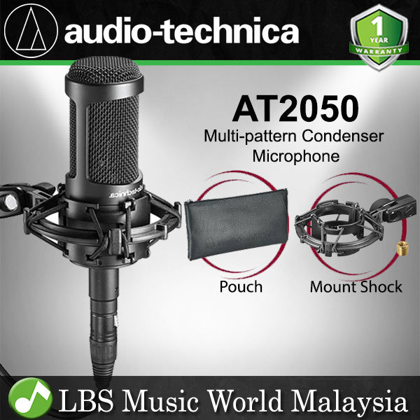 Audio Technica AT2050 Condenser Microphone with Multi Pattern Studio Mic (AT-2050 AT 2050)